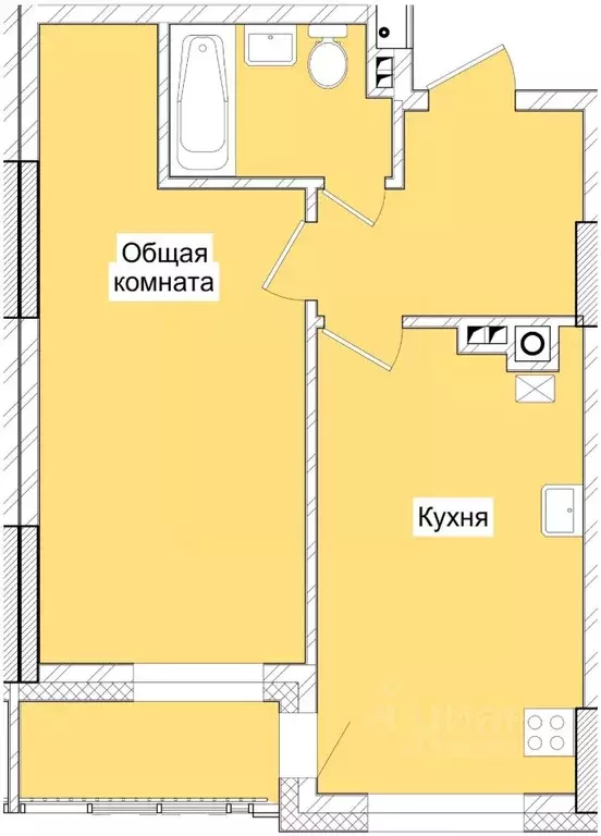 1-к кв. Саха (Якутия), Якутск ул. Три Сосны, 1 (46.9 м) - Фото 0