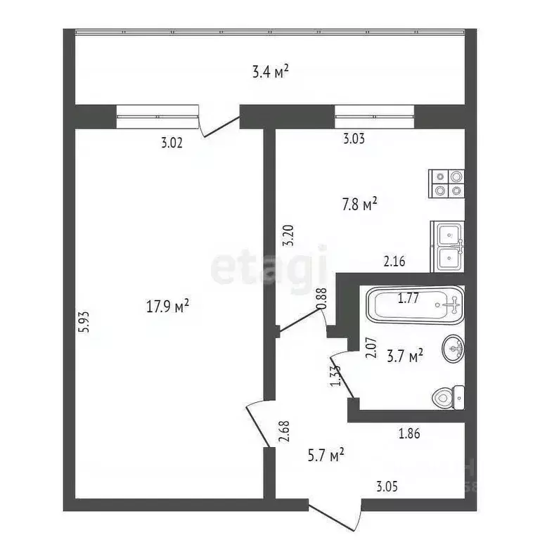 1-к кв. Карелия, Петрозаводск ул. Антонова, 8 (35.1 м) - Фото 0