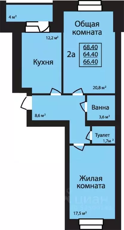 2-к кв. Тамбовская область, Тамбов ул. Имени С.И. Савостьянова, 3 ... - Фото 0