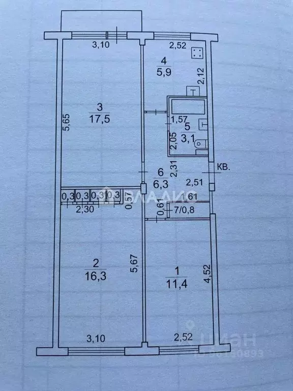 3-к кв. Карелия, Петрозаводск Советская ул., 28 (62.5 м) - Фото 2