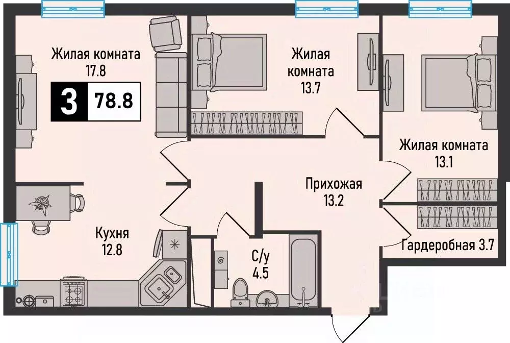 3-к кв. Ставропольский край, Железноводск городской округ, пос. ... - Фото 1