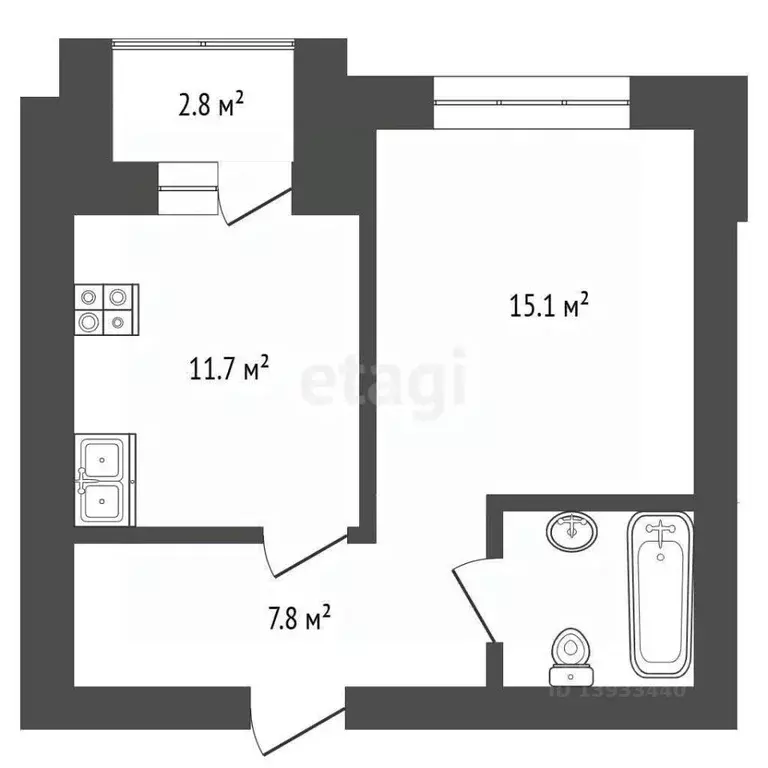 1-к кв. Тюменская область, Тюмень Полевая ул., 105к1 (40.0 м) - Фото 2