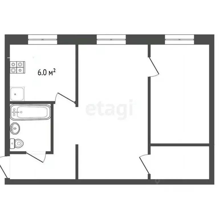 2-к кв. Ростовская область, Батайск ул. Луначарского, 176 (44.0 м) - Фото 1
