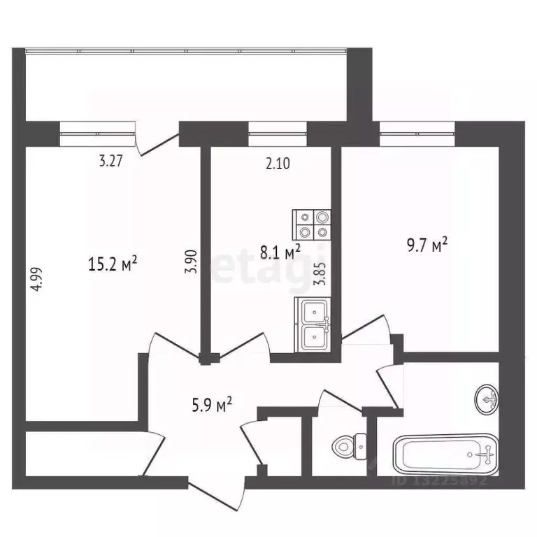 2-к кв. Вологодская область, Харовский муниципальный округ, д. ... - Фото 1