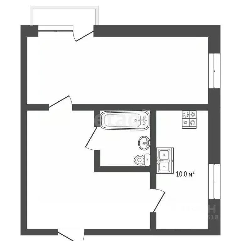 1-к кв. Омская область, Омск Верхнеднепровская ул., 263к1 (43.9 м) - Фото 0