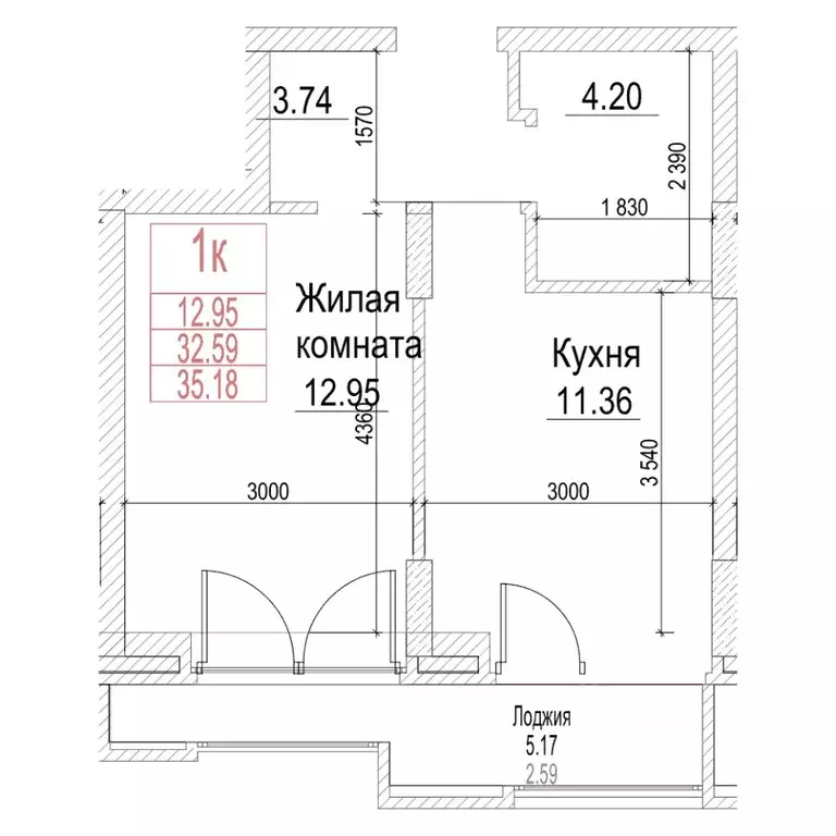1-к кв. Новосибирская область, Новосибирск Чернышевский жилой комплекс ... - Фото 1