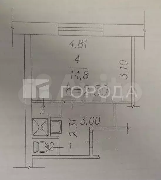 Квартира-студия, 22,1 м, 4/5 эт. - Фото 0