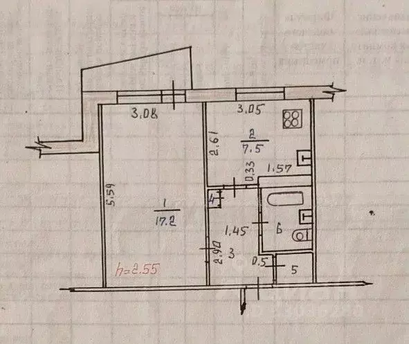 1-к кв. Татарстан, Казань ул. Маршала Чуйкова, 69 (34.4 м) - Фото 2