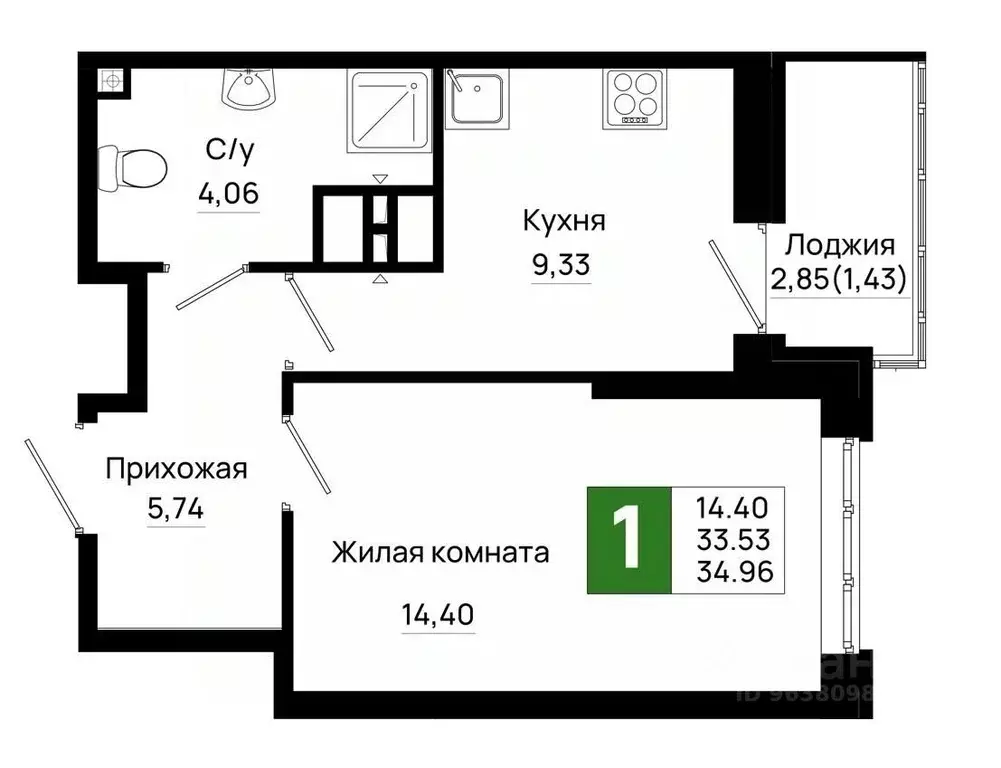 1-к кв. Ростовская область, Ростов-на-Дону Нефтекачка кв-л, Октябрь ... - Фото 0
