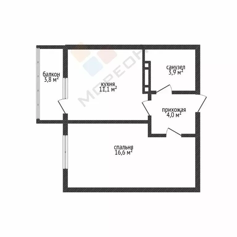1-комнатная квартира: Краснодар, Круговая улица, 4/1 (35.4 м) - Фото 0