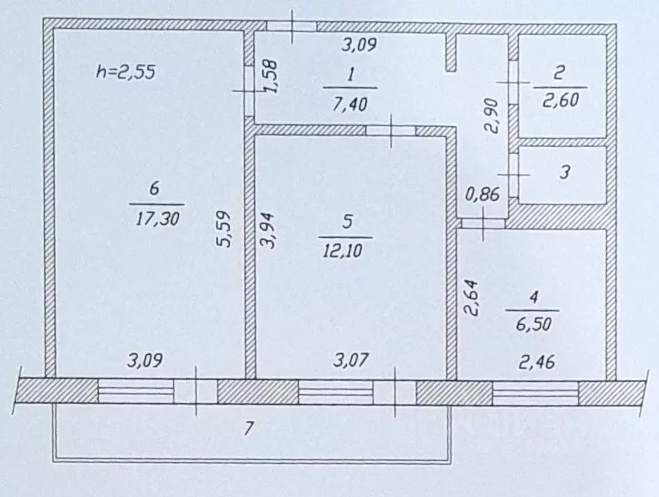 2-к кв. Чувашия, Чебоксары Социалистическая ул., 2к1 (53.0 м) - Фото 0