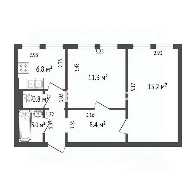 2-к кв. Санкт-Петербург Московский просп., 191 (45.5 м) - Фото 2