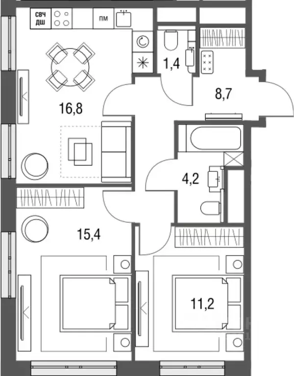 3-к кв. Москва Тагильская ул., 2к1 (57.7 м) - Фото 0