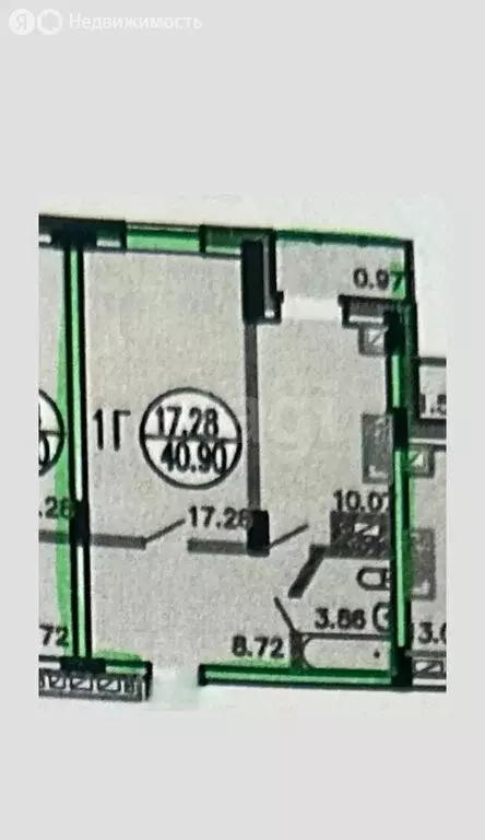 Квартира-студия: село Усады, Счастливая улица, 7 (39.2 м) - Фото 1