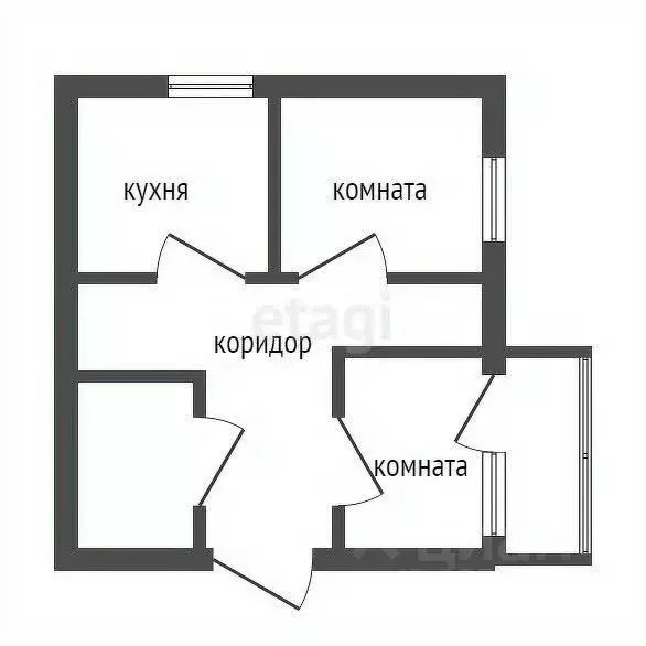 2-к кв. Воронежская область, с. Новая Усмань ул. Дорожная, 1 (45.0 м) - Фото 2