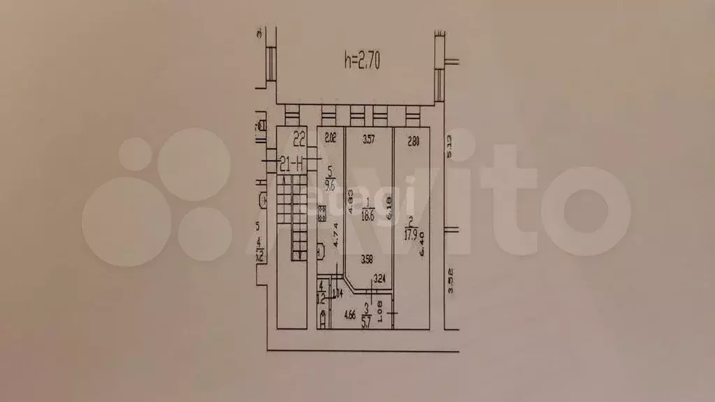 2-к. квартира, 53 м, 2/6 эт. - Фото 0
