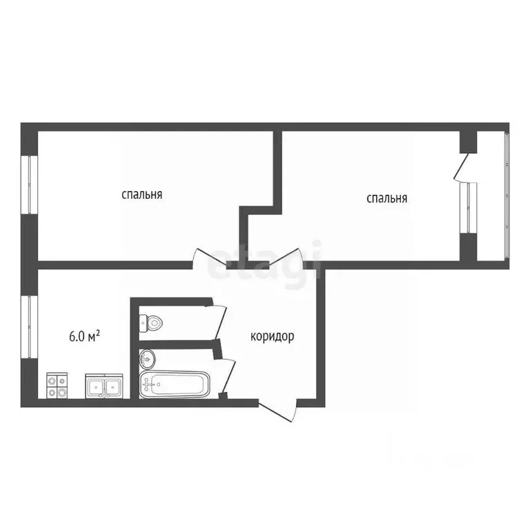 2-к кв. Московская область, Клин ул. Карла Маркса, 78 (45.0 м) - Фото 2