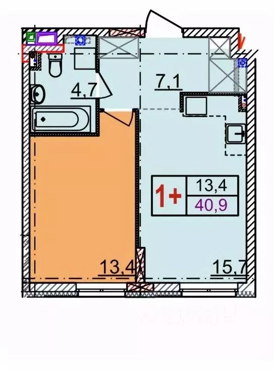 1-к кв. Нижегородская область, Нижний Новгород Квартет жилой комплекс ... - Фото 1