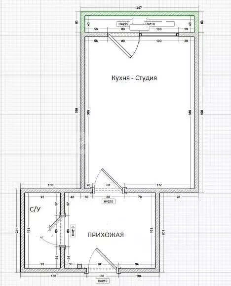 Студия Приморский край, Владивосток Русская ул., 91 (25.7 м) - Фото 1
