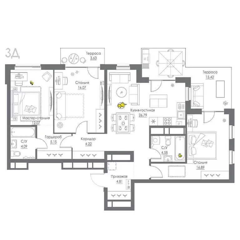 3-комнатная квартира: Тульская область, Щёкино, Ясенковский проезд, ... - Фото 1