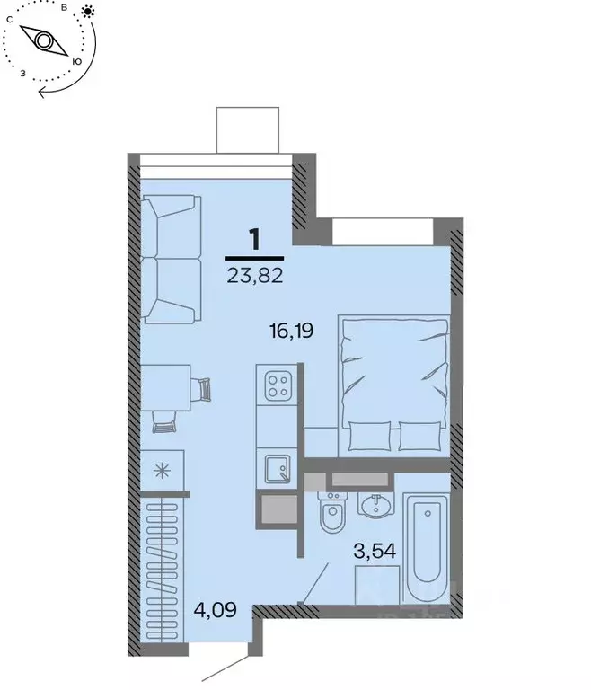 1-к кв. Рязанская область, Рязань Метропарк тер., Метропарк жилой ... - Фото 1