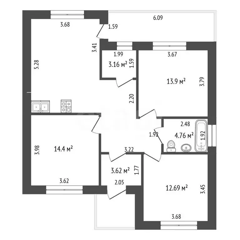 Дом в Тюмень, территория СОСН Солнечная Поляна (70 м) - Фото 0