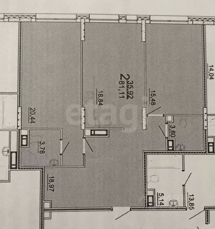 2-к кв. Ульяновская область, Ульяновск ул. Федерации, 130 (81.1 м) - Фото 2