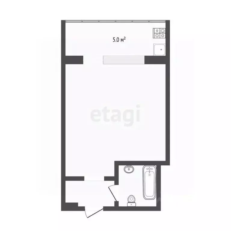 Студия Тюменская область, Тюмень ул. Мельникайте, 113 (16.0 м) - Фото 2