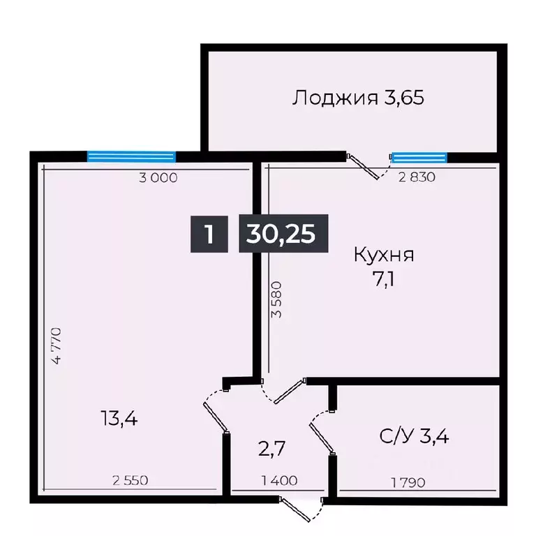 1-к кв. Ставропольский край, Ставрополь ул. Южный обход, 53В (30.45 м) - Фото 0