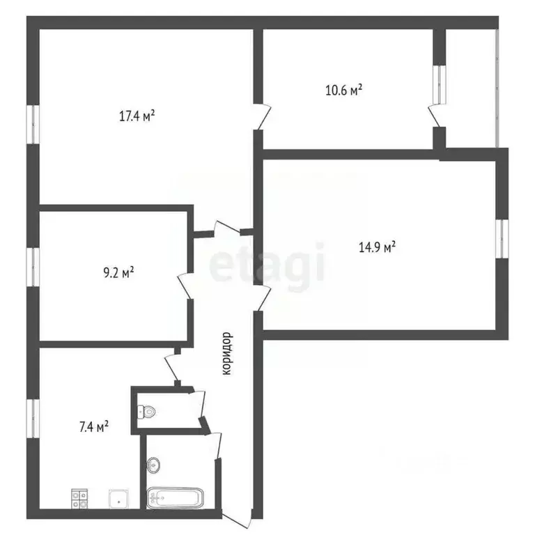 4-к кв. Воронежская область, Россошь просп. Труда, 5 (69.7 м) - Фото 2