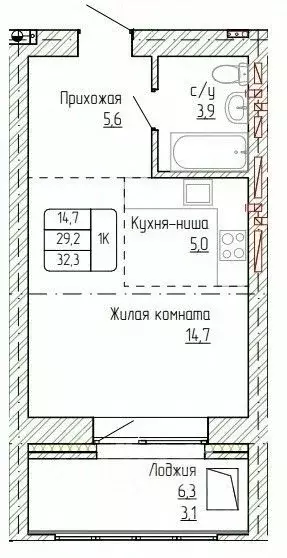 1-к кв. Алтайский край, Новоалтайск ул. Титова, 6 (32.3 м) - Фото 0