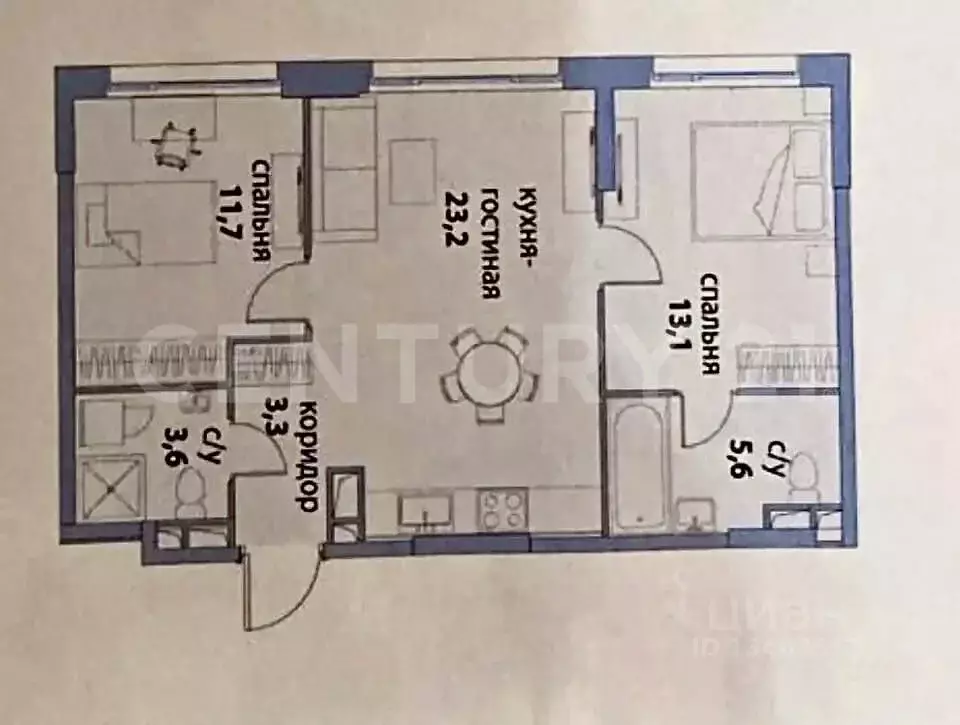 2-к кв. Москва ул. Крузенштерна, 3к1 (60.3 м) - Фото 2