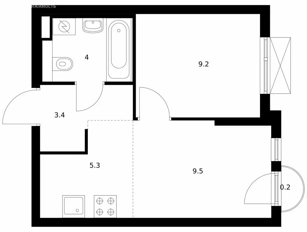 1-комнатная квартира: Ильинское-Усово, ЖК Ильинские Луга (31.6 м) - Фото 1