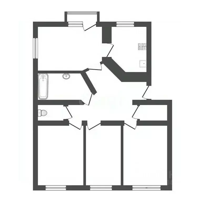4-к кв. Тульская область, Тула ул. Свободы, 37к3 (89.6 м) - Фото 1