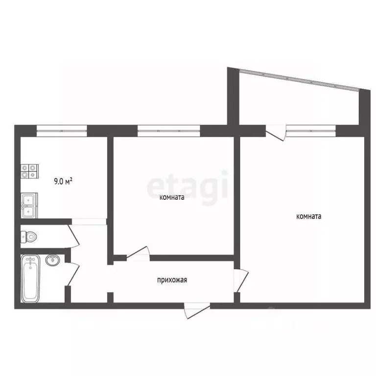 2-к кв. Владимирская область, Муром ул. Воровского, 69 (52.2 м) - Фото 2