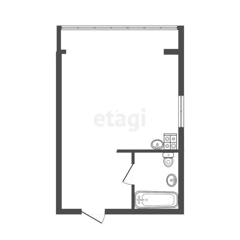 Квартира-студия: Иркутск, улица Клары Цеткин, 14 (42.2 м) - Фото 0
