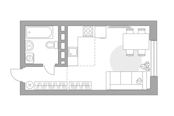 Квартира-студия: Уфа, жилой район Зелёная Роща, жилой комплекс Лесная ... - Фото 1