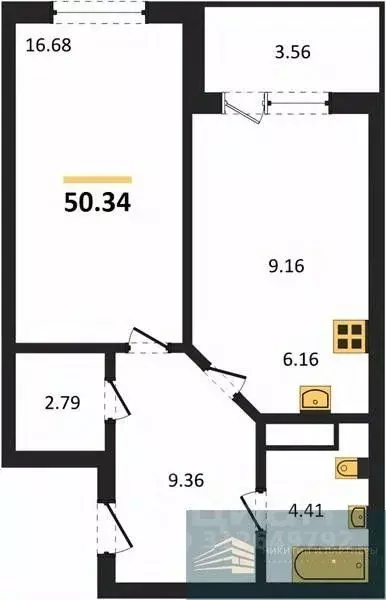 1-к кв. Воронежская область, Воронеж ул. Ломоносова, 116/2 (50.3 м) - Фото 0