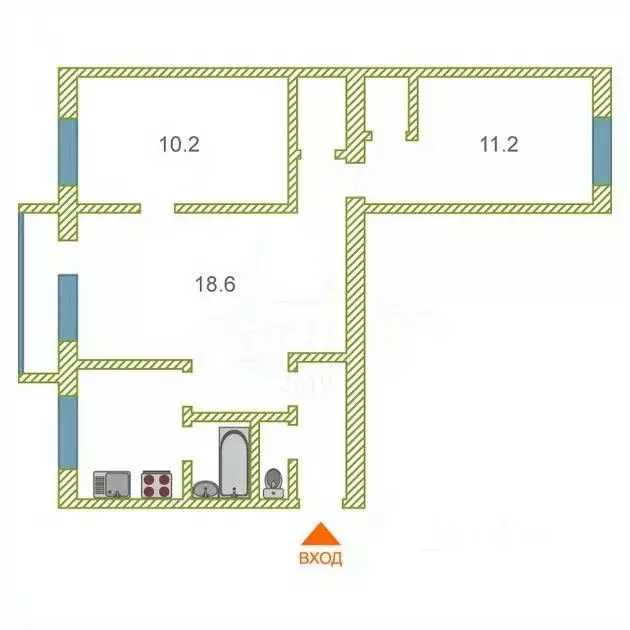 3-к кв. Тюменская область, Тюмень ул. Парфенова, 22 (58.0 м) - Фото 2