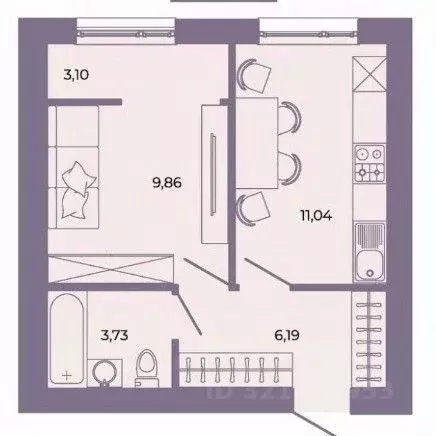 1-к кв. Пензенская область, Пенза ул. Тепличная, 55 (33.9 м) - Фото 0