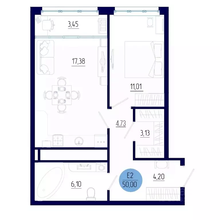 1-к кв. Рязанская область, Рязанский муниципальный округ, с. Дядьково ... - Фото 1