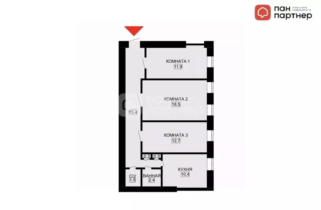 3-к кв. Санкт-Петербург 12-я Красноармейская ул., 14В (71.2 м) - Фото 2