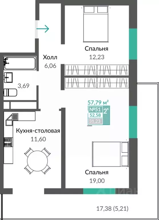2-к кв. Крым, Симферополь Крымская роза мкр, Шалфей жилой комплекс ... - Фото 0