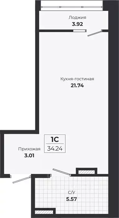 Студия Новосибирская область, Новосибирск Лесоперевалка мкр, Ясный ... - Фото 0