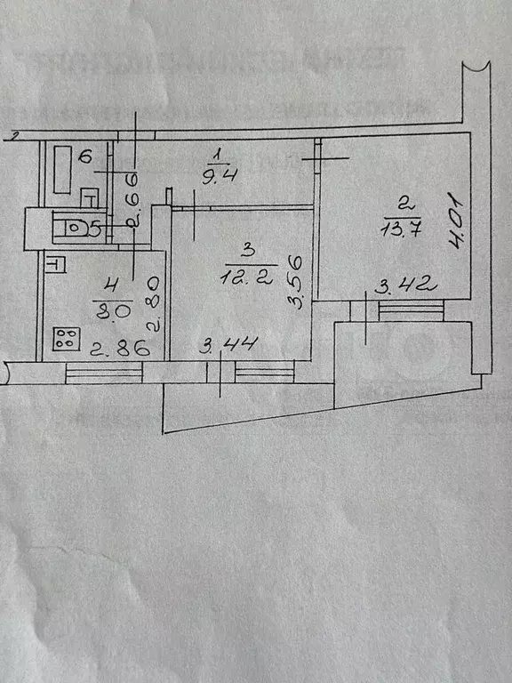 2-к. квартира, 46,8 м, 5/9 эт. - Фото 0