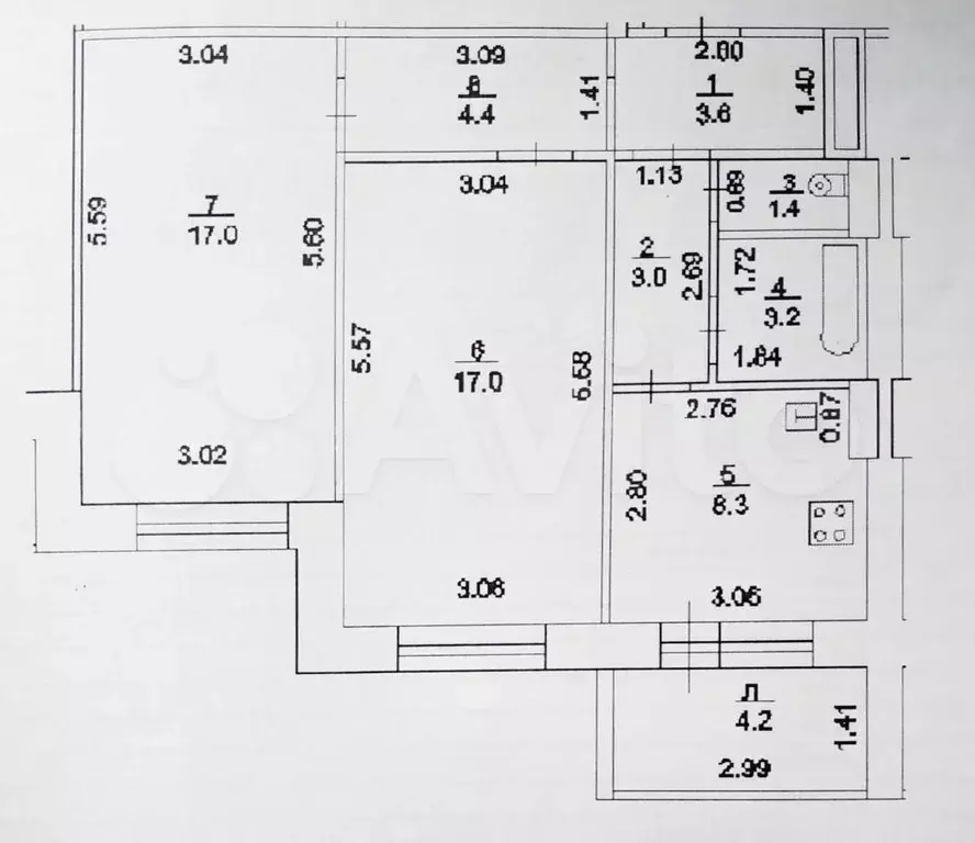 2-к. квартира, 60 м, 7/18 эт. - Фото 0