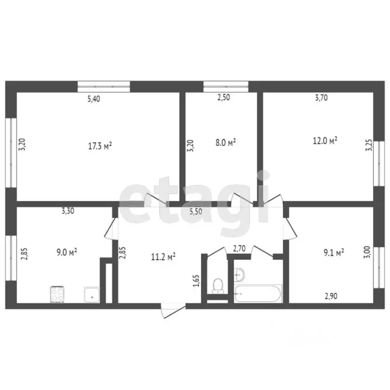 4-к кв. Свердловская область, Талица ул. Пушкина, 3 (69.5 м) - Фото 2