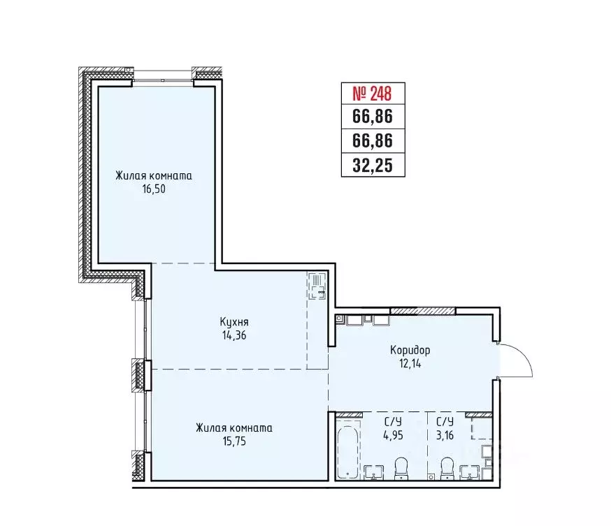 2-к кв. Иркутская область, Иркутск Култукская ул. (66.86 м) - Фото 0