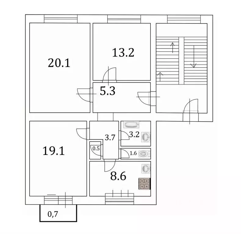 3-к кв. Калининградская область, Калининград ул. Багратиона, 115 (75.0 ... - Фото 2