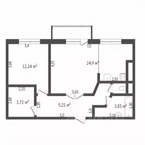 2-к кв. Коми, Сыктывкар ул. Клары Цеткин, 2 (63.4 м) - Фото 2